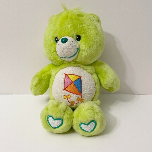 2004 Care Bears Do Your Best Green Kite Plush Toy 12 Inch Stuffed Toy - Picture 1 of 16